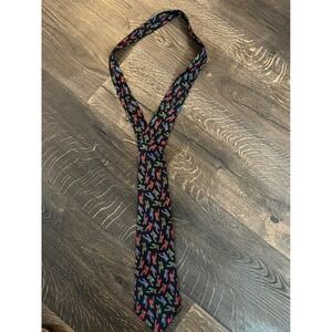 Brummell Mens 100% Silk Tie Navy Blue Novelty Car Pattern